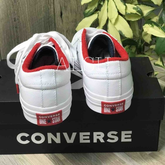 Converse One star Leather White Athletic Navy Men - Picture 6 of 7